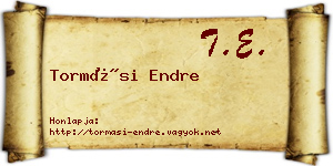 Tormási Endre névjegykártya