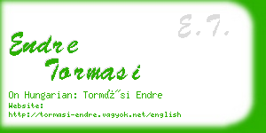 endre tormasi business card